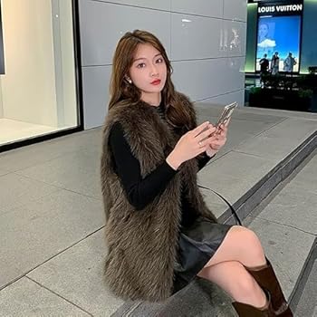 ふわふわ ロシアンセーブル ヤーン ベスト レディース リアルファー リアルスタイル REAL STYLE ベスト レディース 秋 冬 40代 50代